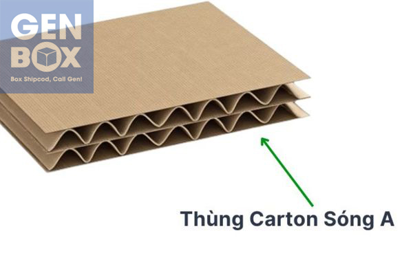 Sóng carton loại A – chiều cao 5mm, chịu lực tốt, phù hợp đóng gói hàng nặng tại Genbox.
