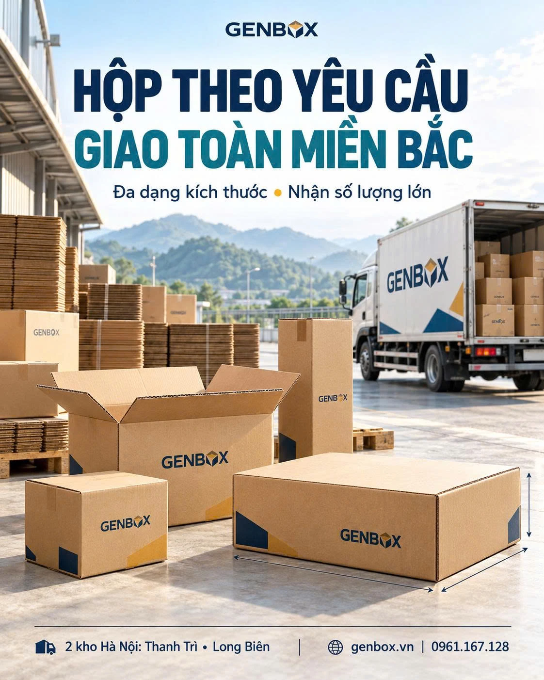 Mua hộp carton tại Thanh trì - Long Biên Hà Nội - Kho Genbox