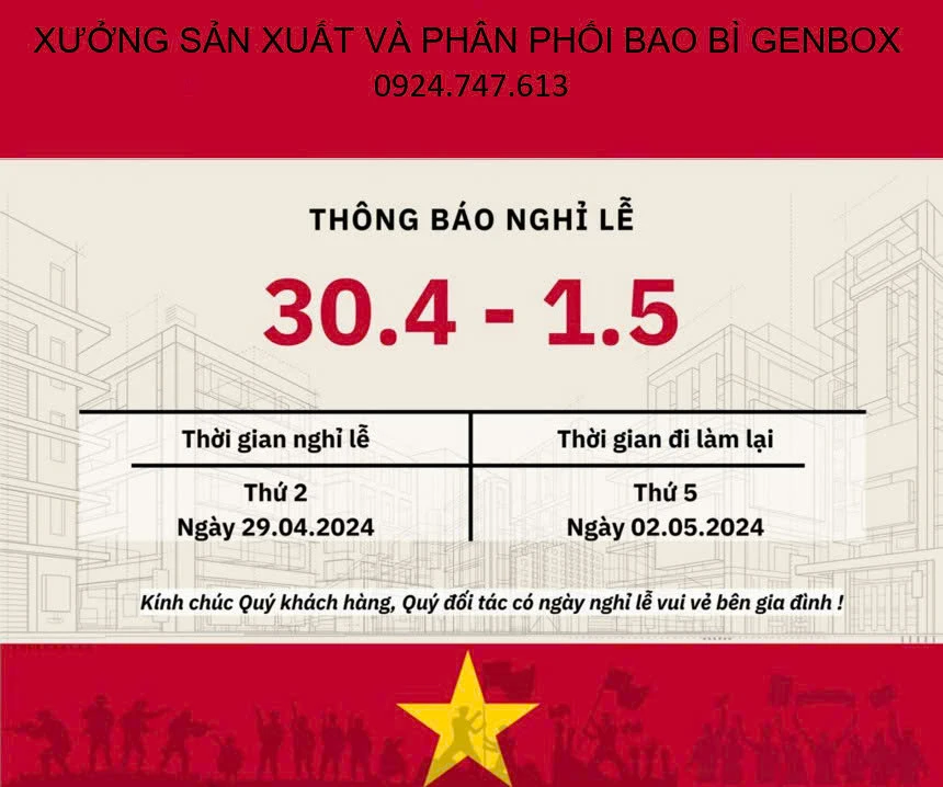 Thông Báo Lịch Nghỉ Lễ 30 Tháng 04 Năm 2025